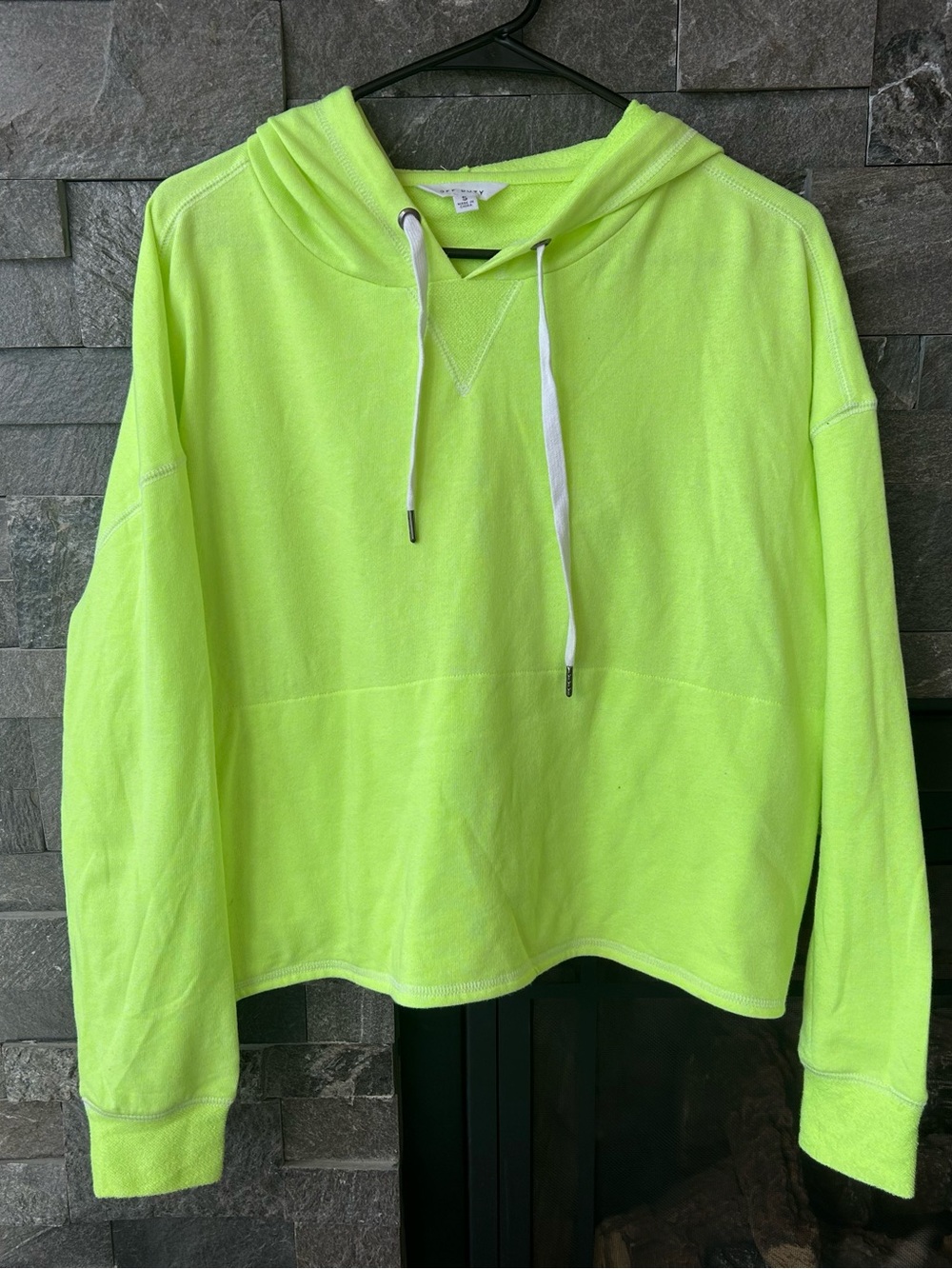 Off Duty Neon Green/Yellow Cropped Hoodie